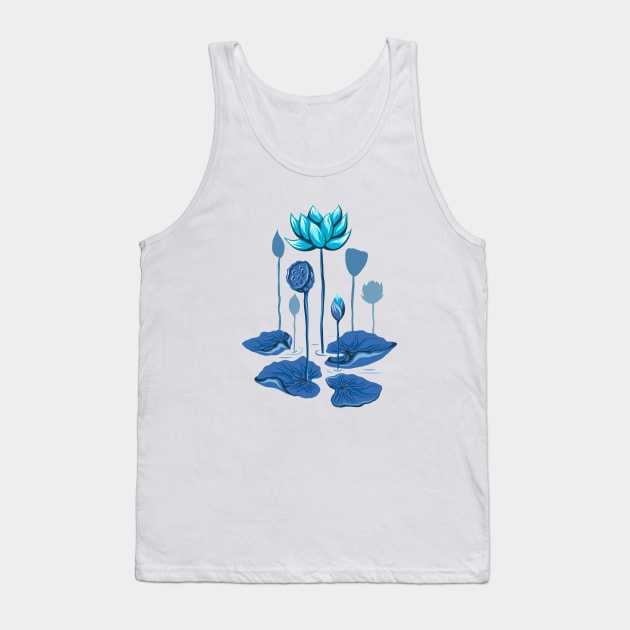 Blue lotus Tank Top by Veleri